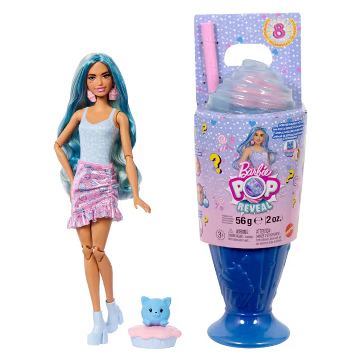 Barbie Pop Reveal Muñeca Dulces Sorpresas - Celeste